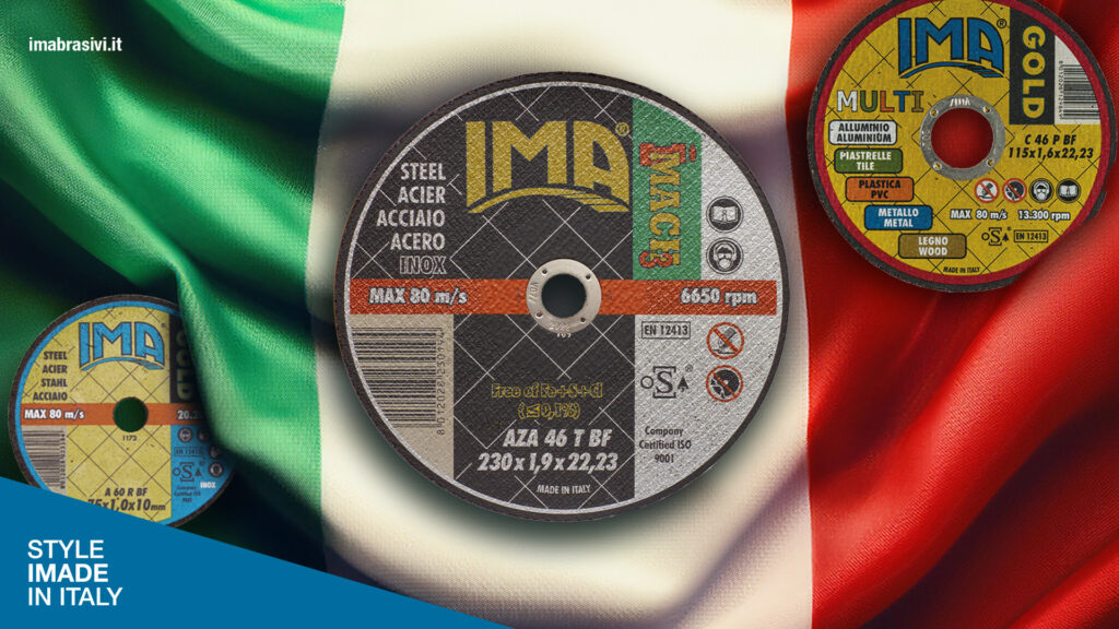 Dischi abrasivi IMA su bandiera italiana