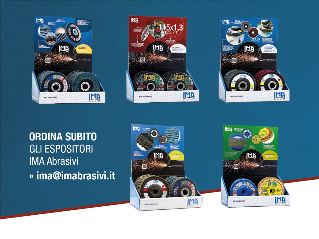 panoramica degli espositori per rivenditori di IMA Abrasivi